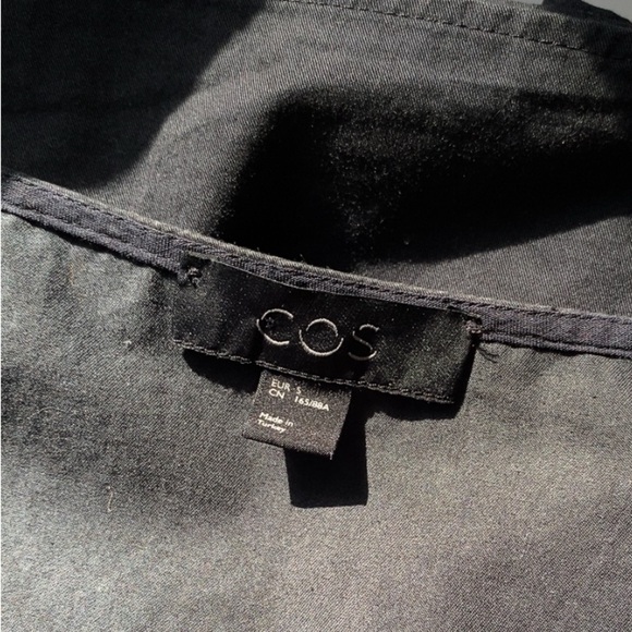 COS Charcoal Cotton Tie Waist Dress size Small - Picture 6 of 8